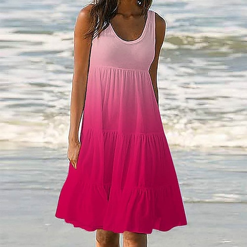 

robe pull décontractée femme robe pull midi noir rouge violet sans manches imprimé fleuri printemps été col rond décontracté coupe ample 2023 s m l xl xxl 3xl