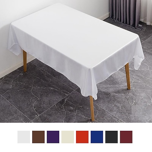 

Rectangle Table Cloth White Table Cover Tablecloth Decorative for Banquet Party Kitchen Dining Room