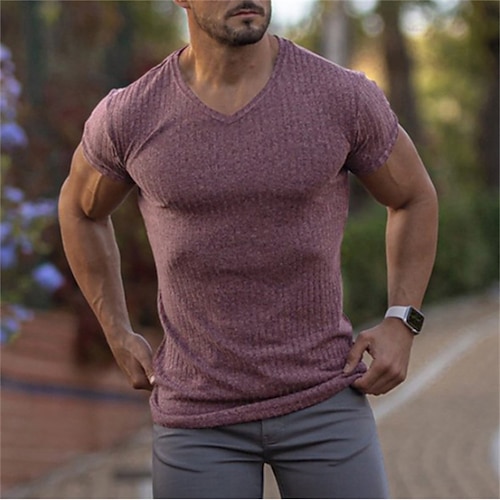 

Men's T shirt Tee Plain Crew Neck Casual Holiday Short Sleeve Print Clothing Apparel Cotton Sports Fashion Lightweight Big and Tall