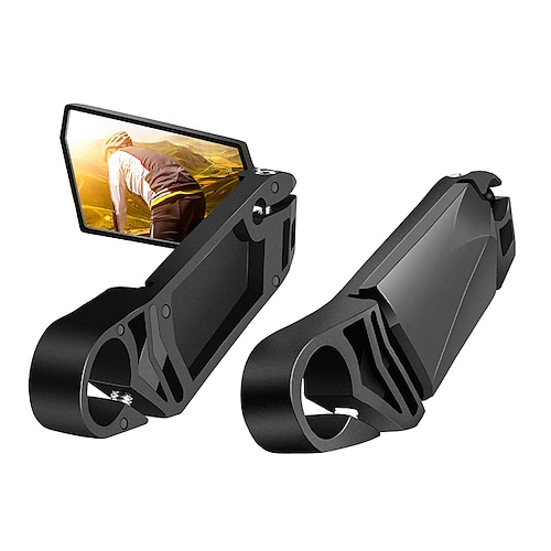 

WEST BIKING Bike Mirror Safety Cycling Bicycle motorcycle Bike Aluminium alloy Black 2 pcs Triathlon