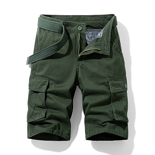 

Men's Stylish Chino Cargo Shorts Short Pants Casual Daily Inelastic Solid Color Mid Waist ArmyGreen Black Gray Khaki Royal Blue 28 29 30 31 32