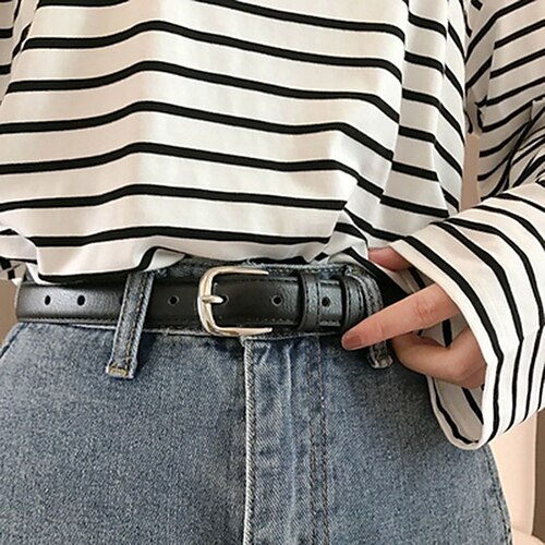 

Women's Belt PU Black Waist Belt Daily Holiday Pure Color / Vintage / Spring / Summer / Fall / Winter