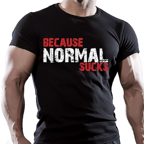 

Men's T shirt Tee Graphic Letter Crew Neck Black Print Casual Holiday Short Sleeve Print Clothing Apparel Sports Fashion Designer Lightweight / Summer / Summer