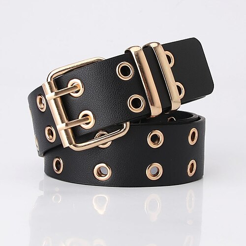 

Women's Unisex PU Buckle Belt PU Leather Prong Buckle Eyelet Casual Classic Party Daily Black Red Brown Coffee