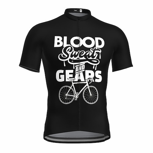 

21Grams Men's Cycling Jersey Short Sleeve Bike Top with 3 Rear Pockets Mountain Bike MTB Road Bike Cycling Breathable Quick Dry Moisture Wicking Reflective Strips Black Graphic Polyester Spandex