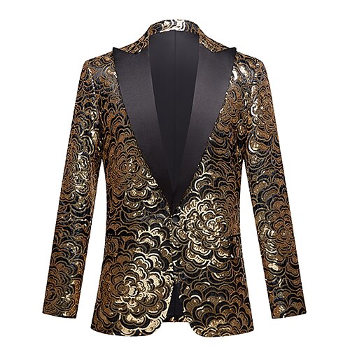 

Prince Aristocrat Retro Vintage Rococo Baroque Victorian Masquerade Tuxedo Men's Sequins Costume Vintage Cosplay Party / Evening Long Sleeve Coat Masquerade