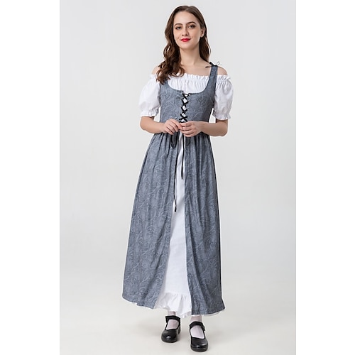 

Outlander Medieval 17th Century Vacation Dress Dress Masquerade Women's Costume Vintage Cosplay Party Short Sleeve Dress Carnival