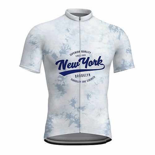 

21Grams Men's Cycling Jersey Short Sleeve Bike Top with 3 Rear Pockets Mountain Bike MTB Road Bike Cycling Breathable Quick Dry Moisture Wicking Reflective Strips White Polyester Spandex Sports