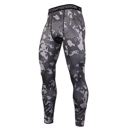 

Men's Compression Tights Leggings Camouflage Hunting Pants Breathable Quick Dry Sweat-Wicking Winter Spring Autumn Camo / Camouflage Bottoms for Camping / Hiking Hunting Hiking Black and white