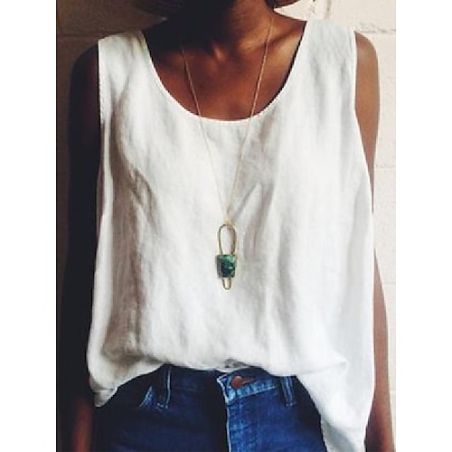 

Sleeveless Cotton-Blend Shirts & Tops