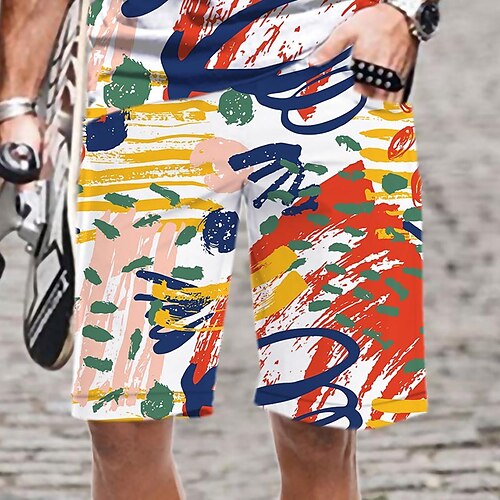 

Men's Swim Shorts Swim Trunks Board Shorts Beach Shorts Drawstring Elastic Waist Elastic Drawstring Design Graphic Print Graffiti Comfort Quick Dry Knee Length Daily Holiday Beach Sports Fashion