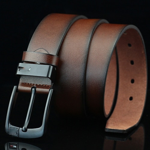 

Men's PU Buckle Belt PU Leather Metal Bucke Eyelet Vintage Retro Party Daily Black Brown Coffee
