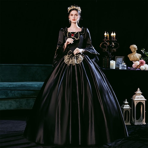 

Princess Shakespeare Gothic Victorian Vintage Inspired Medieval Summer Winter Dress Party Costume Prom Dress Women's Costume Vintage Cosplay Party Evening Party Masquerade 3/4-Length Sleeve Ball Gown