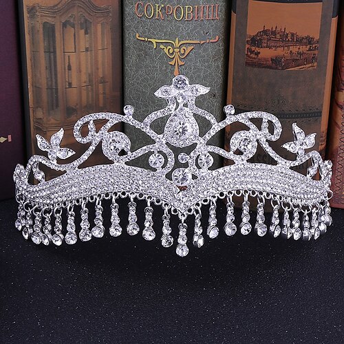 

Crown Tiaras Alloy Wedding Special Occasion Classic Style With Sparkling Glitter Headpiece Headwear