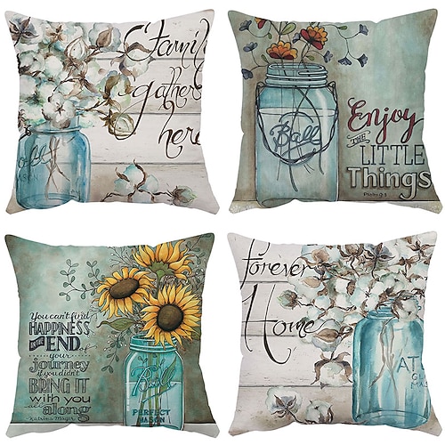 

Farm House Double Side Cushion Cover 1PC Soft Decorative Square Throw Pillow Cover Cushion Case Pillowcase for Bedroom Livingroom Superior Quality Machine Washable Indoor Cushion for Sofa Couch Bed Chair