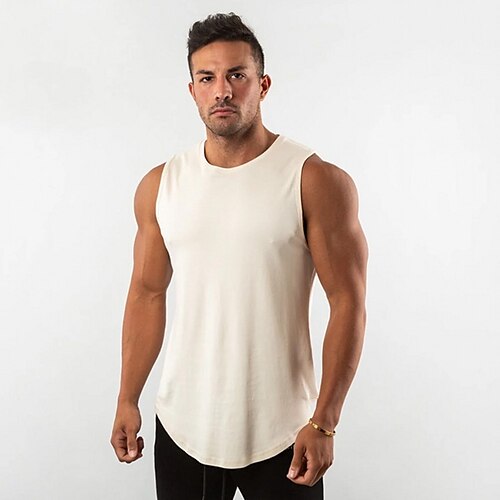 

Herren Tank Top Shirt Unterhemden Ärmelloses Hemd Einfarbig Rundhalsausschnitt Outdoor Täglich Ärmellos Bekleidung Baumwolle Modisch Einfach Komfortabel