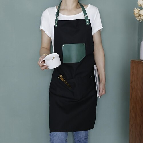 

Coffe Bar Apron for Women with Pocket Work Aprons Cross Back Heavy Duty Adjustable