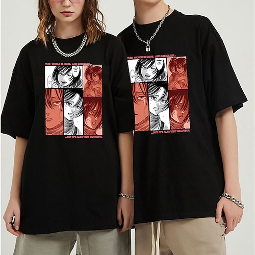 

Inspired by Attack on Titan Mikasa Ackerman Cosplay Costume T-shirt 100% Polyester Pattern Harajuku Graphic Kawaii T-shirt For Men's / Women's / Couple's