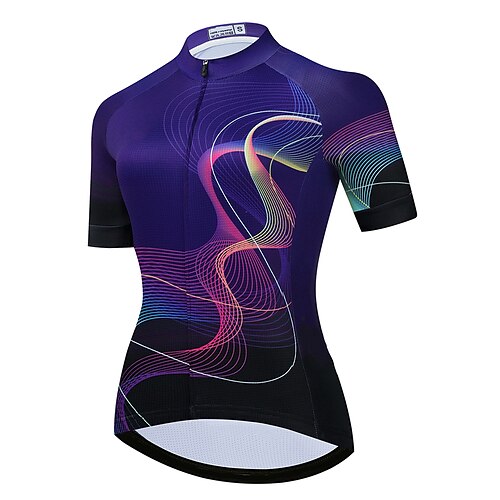 

21Grams Women's Cycling Jersey Short Sleeve Bike Top with 3 Rear Pockets Mountain Bike MTB Road Bike Cycling Breathable Quick Dry Moisture Wicking Reflective Strips Black Purple Rose Red Graphic