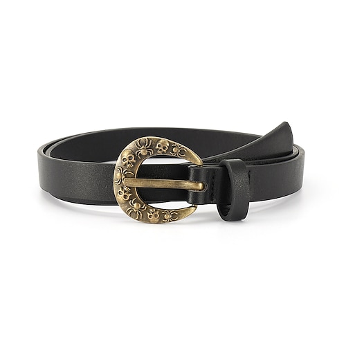 

Women's PU Buckle Belt PU Leather Prong Buckle Engraved Embossed Cowboy Vintage Retro Gift Holiday Black