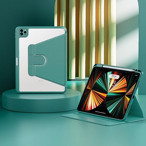 

Tablet Case Cover For Apple iPad 10.2'' 9th 8th 7th iPad Pro 12.9'' 5th iPad mini 6th Portable Pencil Holder with Stand Transparent Solid Colored Silica Gel