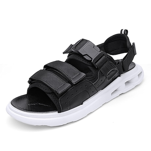 

Herren Sandalen Brautkleider schlicht Strand Design Täglich Stoff Atmungsaktiv Schwarz und weiss Schwarz Sommer