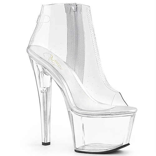 

Women's Boots Daily Beach Clear Shoes Stripper Boots Sandals Boots Summer Boots Booties Ankle Boots Pumps Round Toe Closed Toe PU Leather Zipper Solid Colored Clear