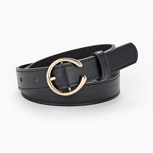 

Women's Unisex PU Buckle Belt PU Leather Prong Buckle Plain Casual Classic Party Daily Black Brown