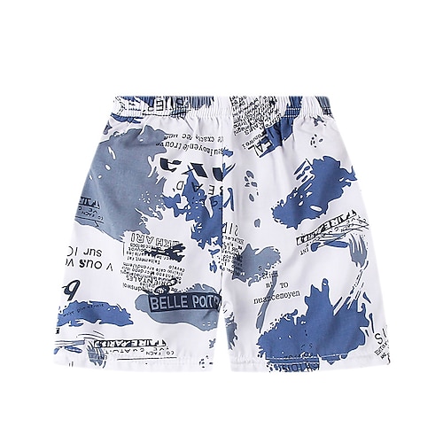 

Kids Boys One Piece Beach Shorts Swimming Print Active Print Bathing Suits 3-10 Years Summer Black Blue Orange