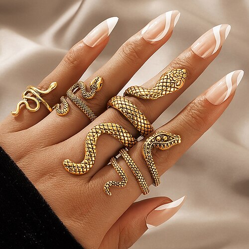 

4pcs wrap ring Belle Ring For Women's Street Gift Daily Alloy Vintage Style