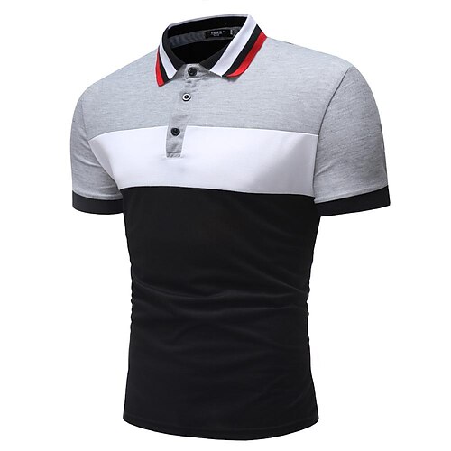 

Men's Golf Shirt Tennis Shirt Quick Dry Moisture Wicking Lightweight Short Sleeve T Shirt Top Regular Fit Patchwork Summer Tennis Golf Running