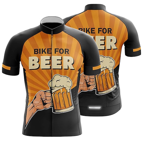 

21Grams Men's Cycling Jersey Short Sleeve Bike Jersey Top with 3 Rear Pockets Mountain Bike MTB Road Bike Cycling Breathable Quick Dry Moisture Wicking Soft Green Yellow Dark Green Graphic Polyester