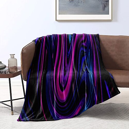 

3D Line Blanket Soft Cozy Fleece Fall Throw Blanket for Bed Sofa Outdoor Lightweight Flannel Blanket for Kids Women Man Birthday Gift Bedroom Decor