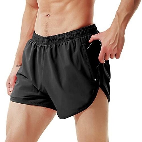 

Men's Running Shorts Athletic Shorts Bottoms Outdoor Sports & Outdoor Quick Dry Sweat wicking Running Sportswear Activewear Solid Colored Dark Grey Black Pink