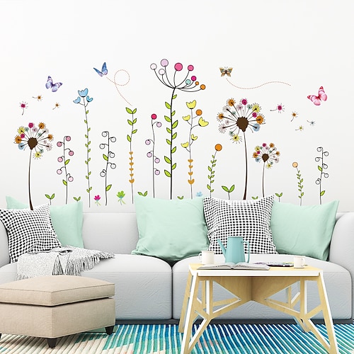 

Colorful Vines Flowers KidsRoom Bedroom Home Decor Removable Stickers