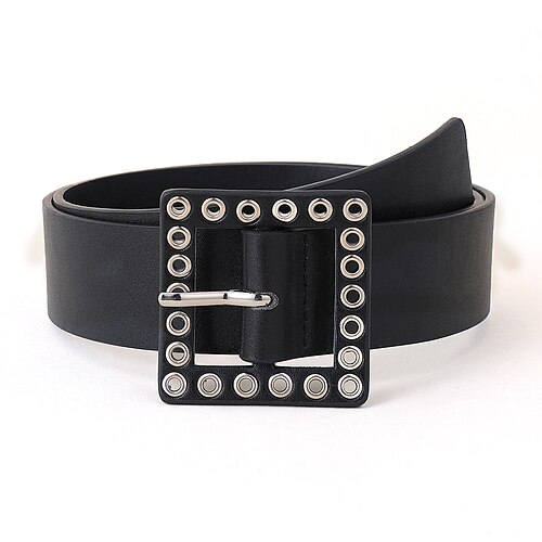 

Women's PU Buckle Belt Wide Belt PU Leather Prong Buckle Eyelet Gothic Classic Gift Daily Black