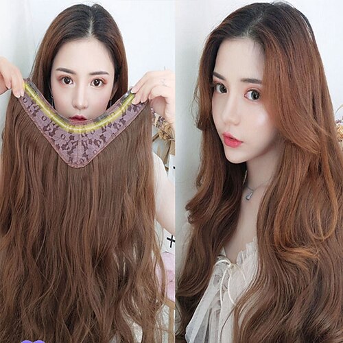 

Wig Long Curly Hair Wave Fluffy Natural Hair Cover U-Shaped Wig Piece Net Red Cute Hair Extension