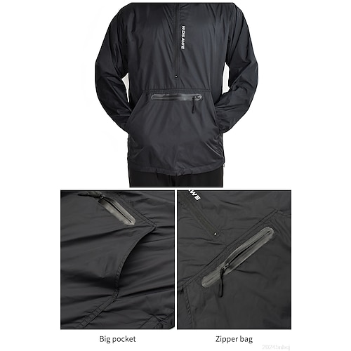  Wosawe, chaqueta de ciclismo para hombre, rompevientos, chaqueta de lluvia impermeable, chaquetas reflectantes para correr, chubasquero plegable con capucha para bicicleta, ligero, transpirable,