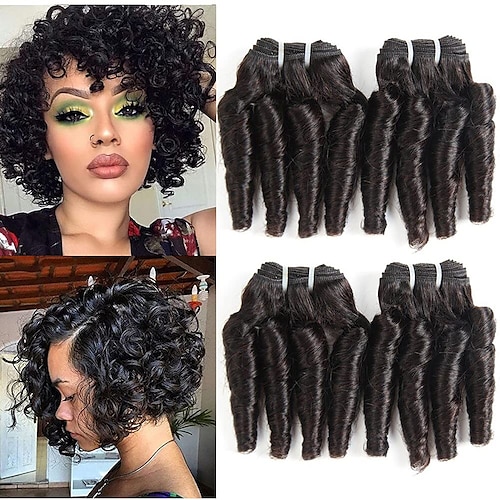 

2 Bundles 3 Bundles 4 Bundles Hair Weaves Brazilian Hair Curly Human Hair Extensions Remy Human Hair Natural Color Hair Weaves / Hair Bulk 8-14 inch Natural Soft Classic Easy to Carry / Daily Wear