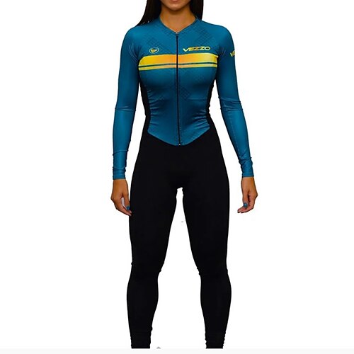 

Women's Cycling Jersey with Shorts Triathlon Tri Suit Long Sleeve Mountain Bike MTB Road Bike Cycling Black Blue Bike Clothing Suit Breathable Quick Dry Sweat wicking Polyester Sports Clothing Apparel