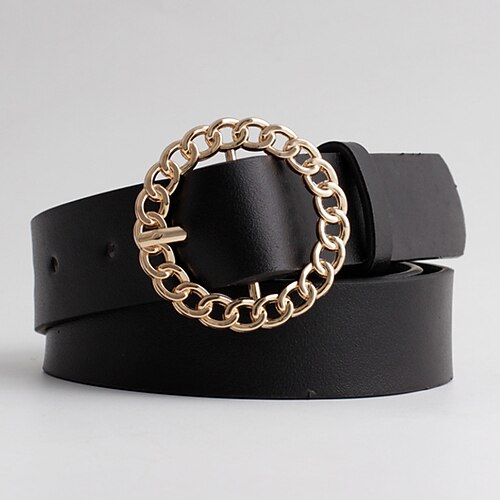 

Women's Unisex PU Buckle Belt PU Leather Prong Buckle O-ring Casual Classic Party Daily White Black Pink Brown