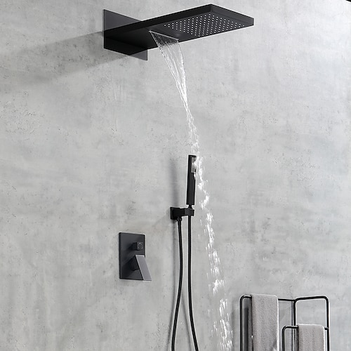 

Shower System,Waterfall Rainfall Shower Head with Handheld, Shower Faucet Set for Bathroom Wall Mounted