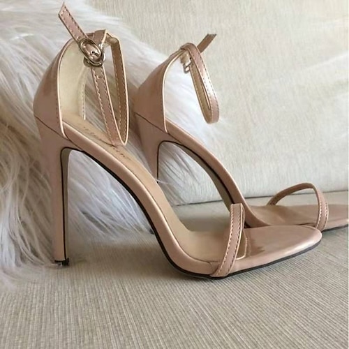 

Women's Sandals Party Daily Stilettos Plus Size Ankle Strap Sandals Summer Buckle High Heel Stiletto Heel Ankle Strap Heel Round Toe Sexy PU Leather Buckle Solid Colored Silver Black Gold