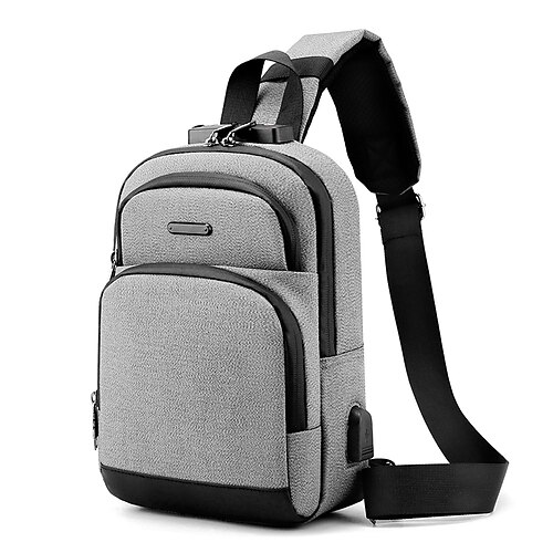 

Men's Sling Shoulder Bag Oxford Cloth Nylon Zipper Solid Color Daily Outdoor Blue Black Light Gray Dark Gray