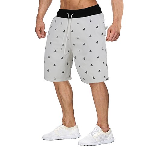 

Men's Swim Trunks Board Shorts Beach Shorts Elastic Waist Print Graphic Comfort Breathable Knee Length Daily Beach Stylish Hawaiian Black Blue Micro-elastic