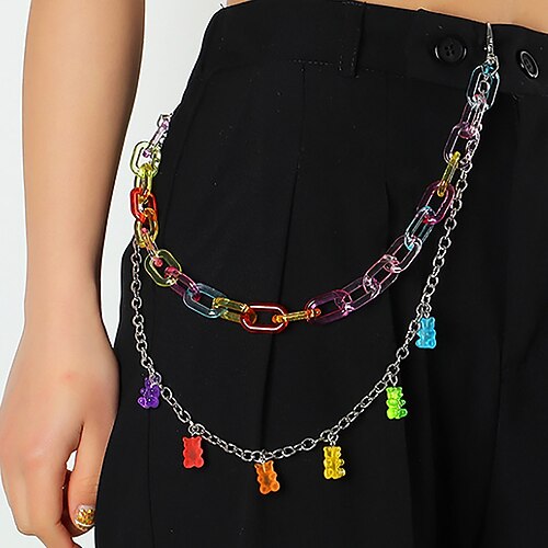 

Women's Unisex Chain Belt Metal Chain Plastic Buckle Free Charm Pendent Casual Classic Party Daily Multicolor