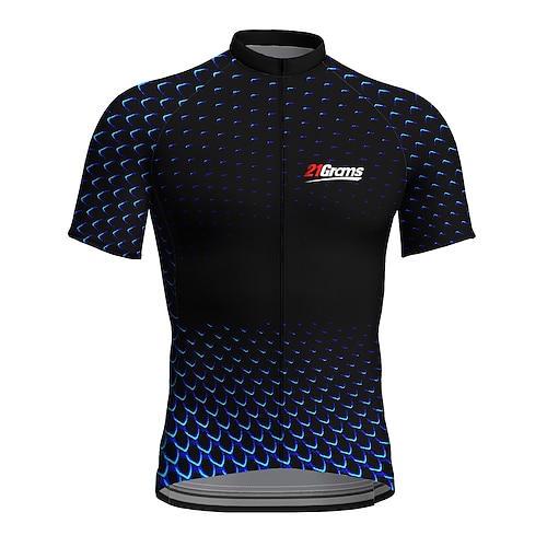 

21Grams Men's Cycling Jersey Short Sleeve Bike Top with 3 Rear Pockets Mountain Bike MTB Road Bike Cycling Breathable Quick Dry Moisture Wicking Reflective Strips Green Yellow Red Graphic Polyester