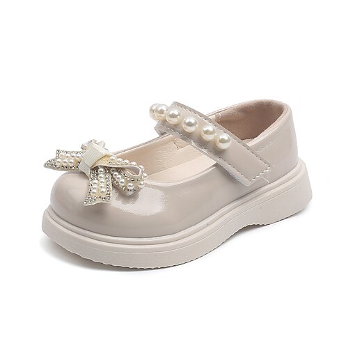 

Girls' Flats Princess Shoes Daily Leather Waterproof Princess Shoes Little Kids(4-7ys) Toddler(2-4ys) Daily Outdoor Indoor Magic Tape Black Pink Beige Fall Spring