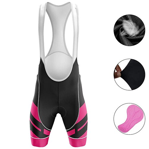 

21Grams Women's Cycling Bib Shorts 3D Padded Shorts Bike Bib Shorts Bottoms Mountain Bike MTB Road Bike Cycling Sports 3D Pad Cycling Breathable Quick Dry Rose Red Polyester Spandex Clothing Apparel