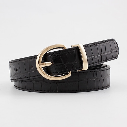 

Women's Unisex PU Buckle Belt PU Leather Prong Buckle D-ring Casual Classic Party Daily Violet Black Red Brown
